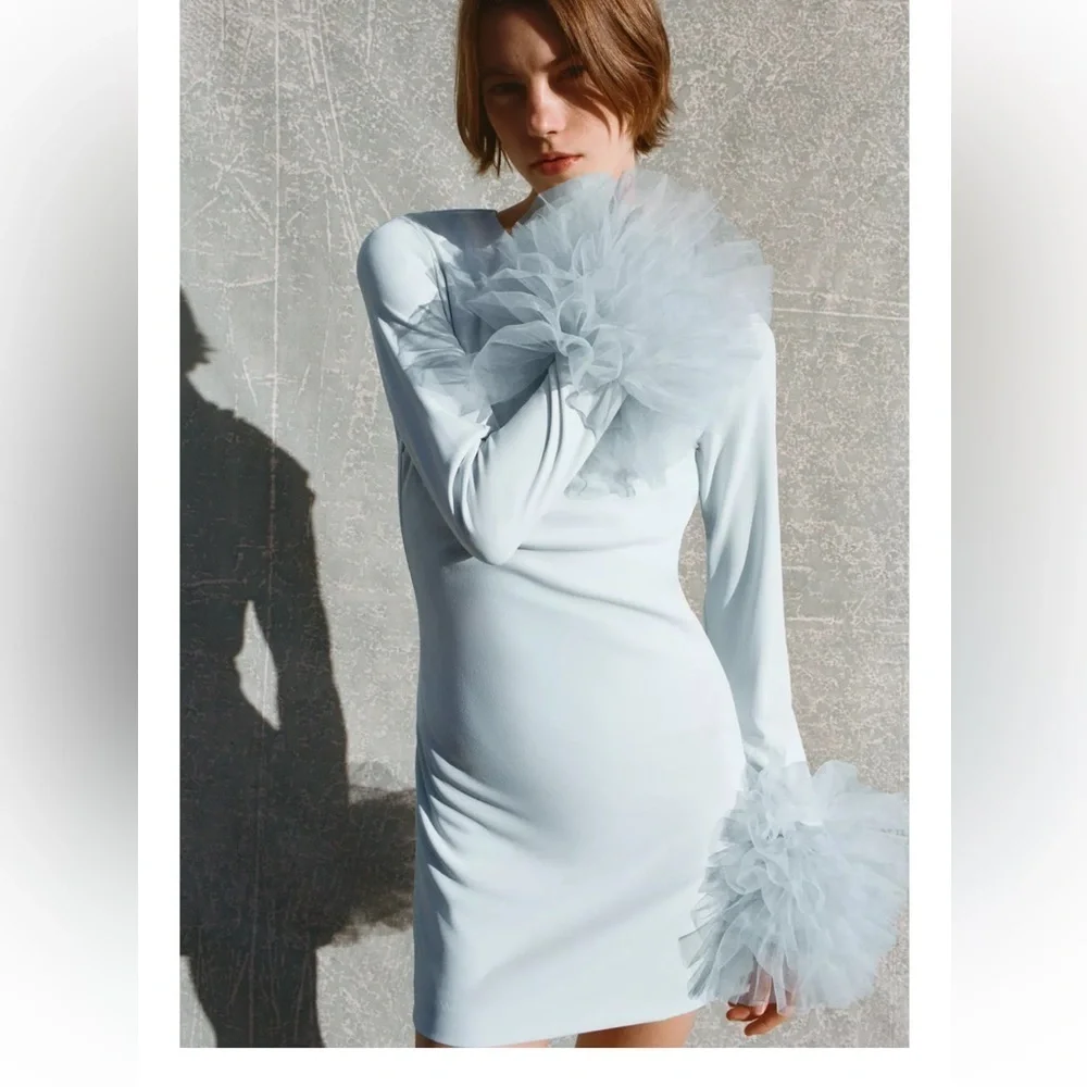 VIRAL NEW ZARA 2025 COLLECTION TULLE CUFF MINI DRESS SIZE M
🚨NO DISCOUNT - Picture 8 of 14